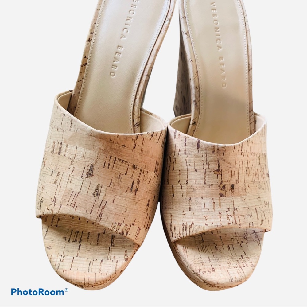 Veronica Beard Dali Cork Platform Wedge Mules - Picture 14 of 16